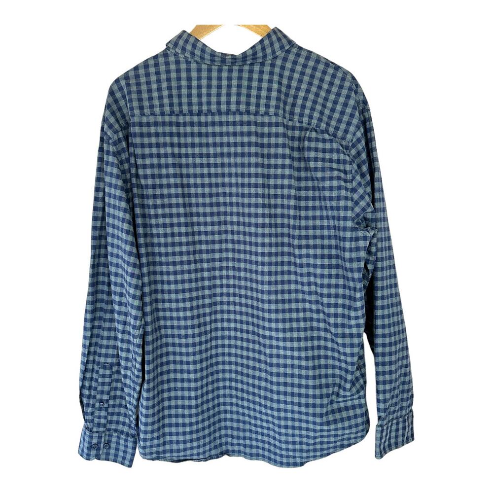 Goodfellow Blue Gray Check Plaid Gingham Button Down Shirt XXL Men's - Picture 2 of 8